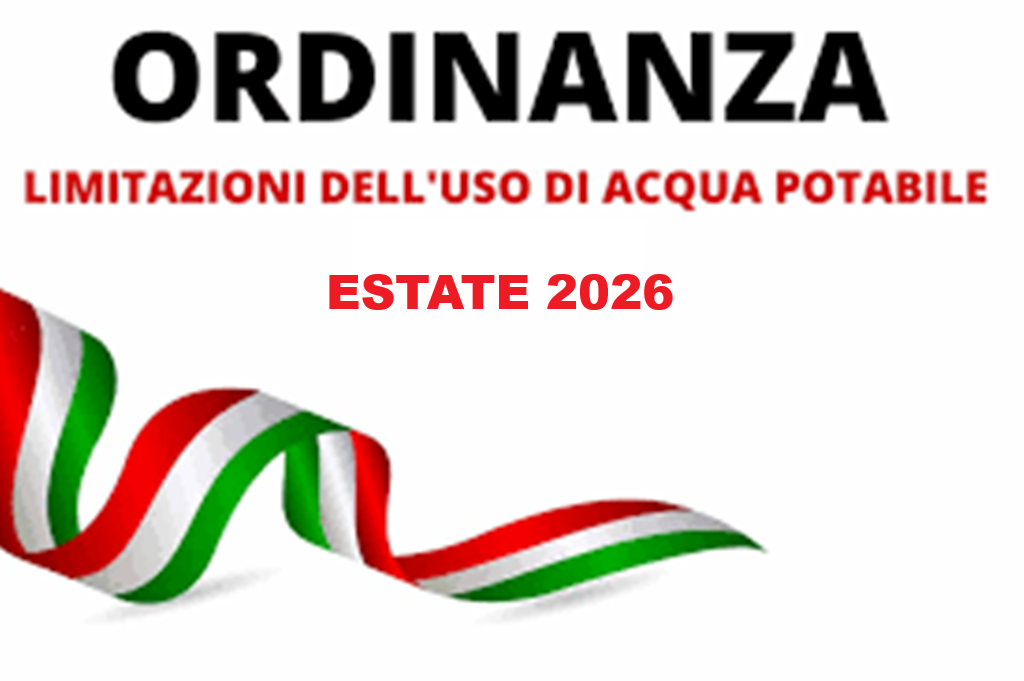 ORDINANZA SINDACALE N.04/2026 DEL 16.07.2026 DI UTILIZZO ACQUA POTABILE